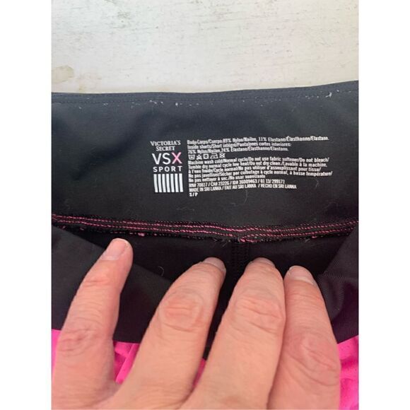 VSX Victoria’s Secret Sport Pink Black Biker Running Shorts Size S - Picture 7 of 9
